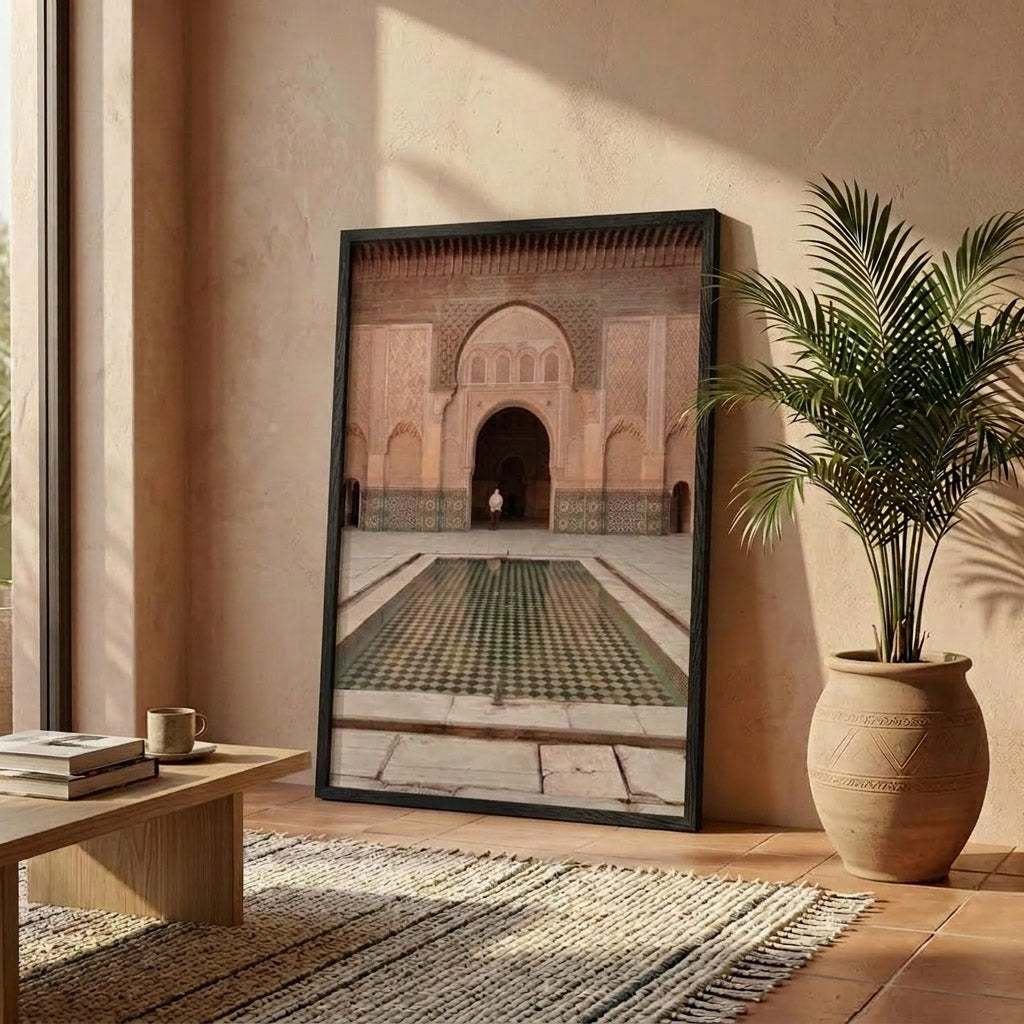 Moroccan Madrasa Fine Art Poster | Available with Solid Oak Wood Frame